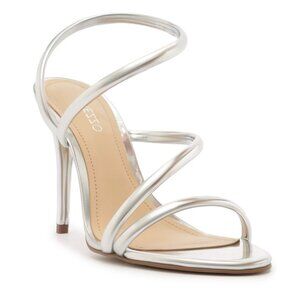 Arezzo Women's "Mikayla" Silver Stiletto Sandals Size: 9B